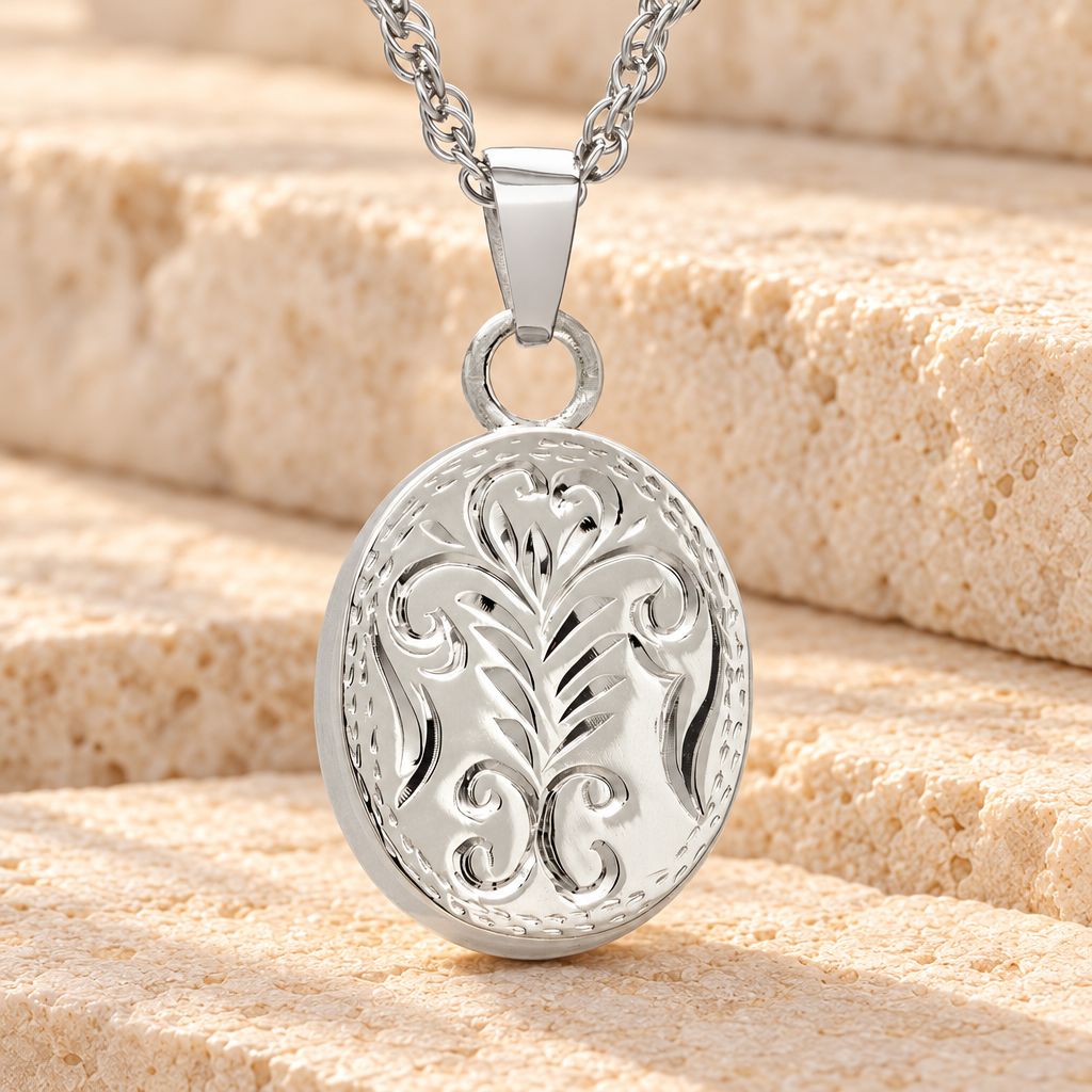Sterling Silver Majesty Round Cremation Urn Keepsake — main — evr871ss