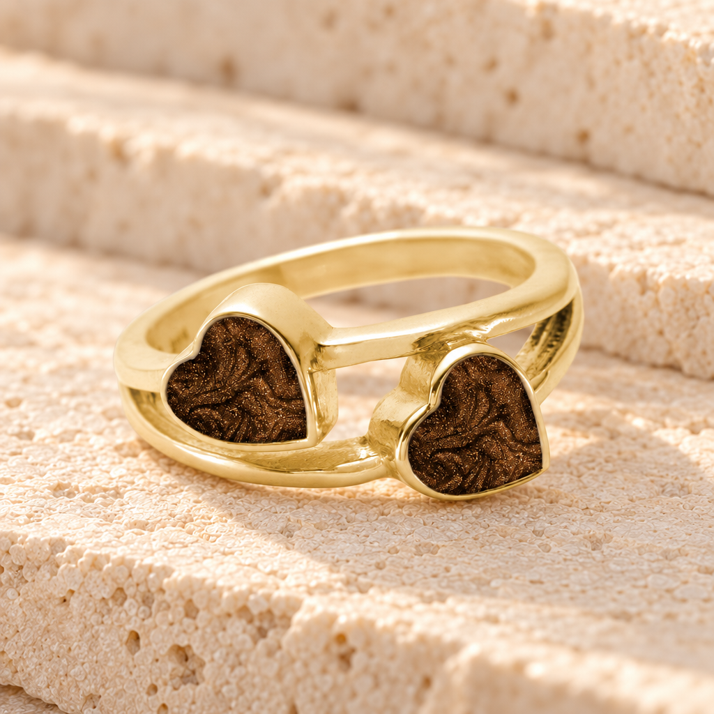 Solid 14K Gold Women's Thornley Ash Ring with Carob — main product image