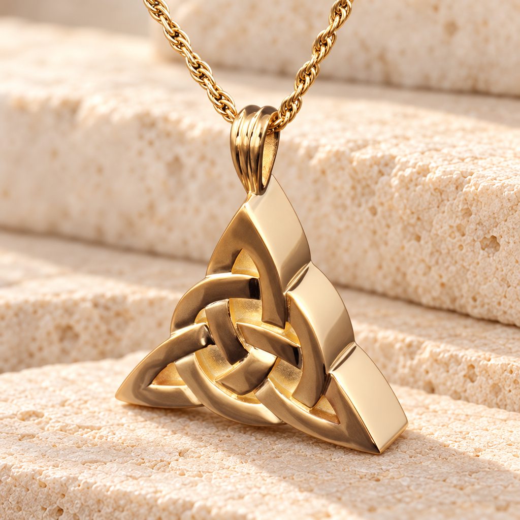 Gold Plated Celtic Cherished Triangle Keepsake Jewelry — main — evr6038gv