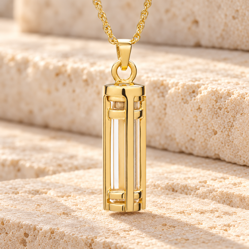 14k Gold Fulfillment Cylinder Memorial Pendant — main — evr6312kg