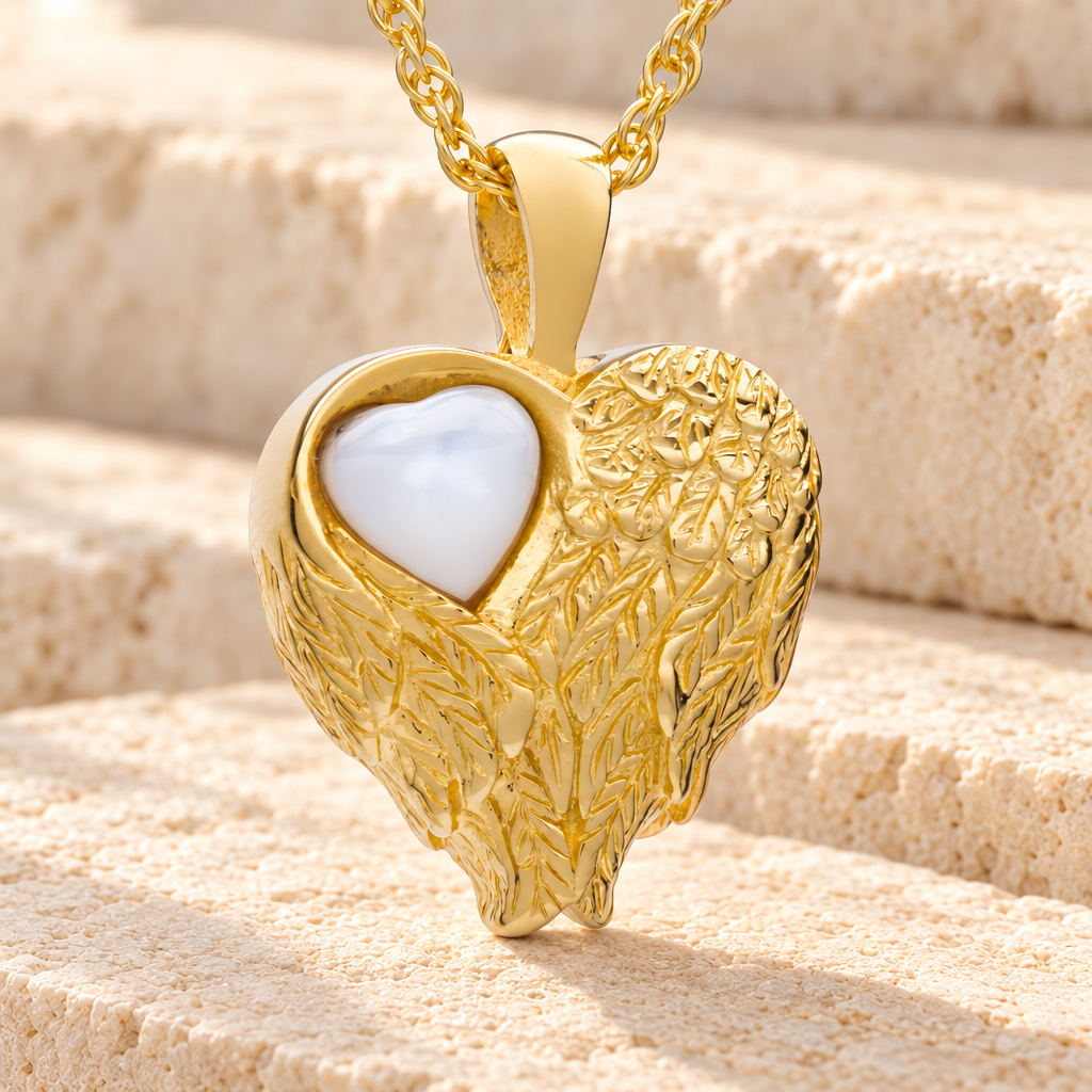 Gold Plated Heart of Love Ash Pendant — main — evr6029gv