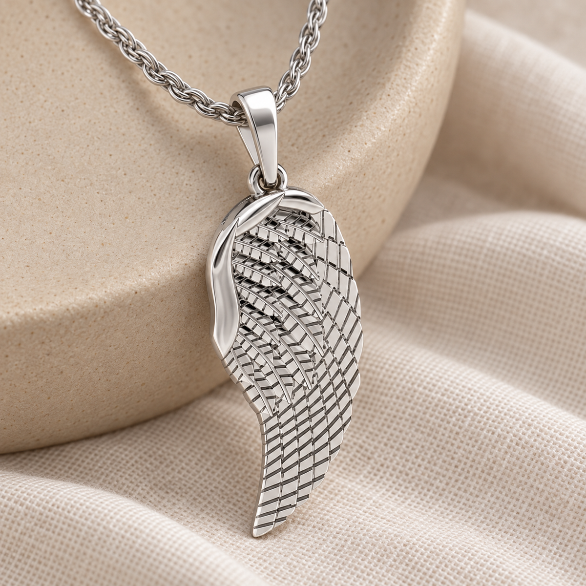 Sterling Silver Feather Forever Sealed Memorial Jewelry — alternate view — evr6761fs