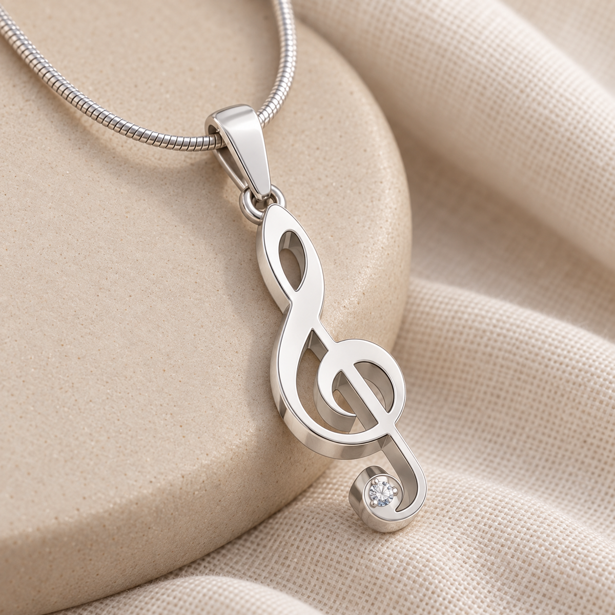 Sterling Silver Music Note Forever Sealed Memorial Jewelry — alternate view — evr20062ssfs
