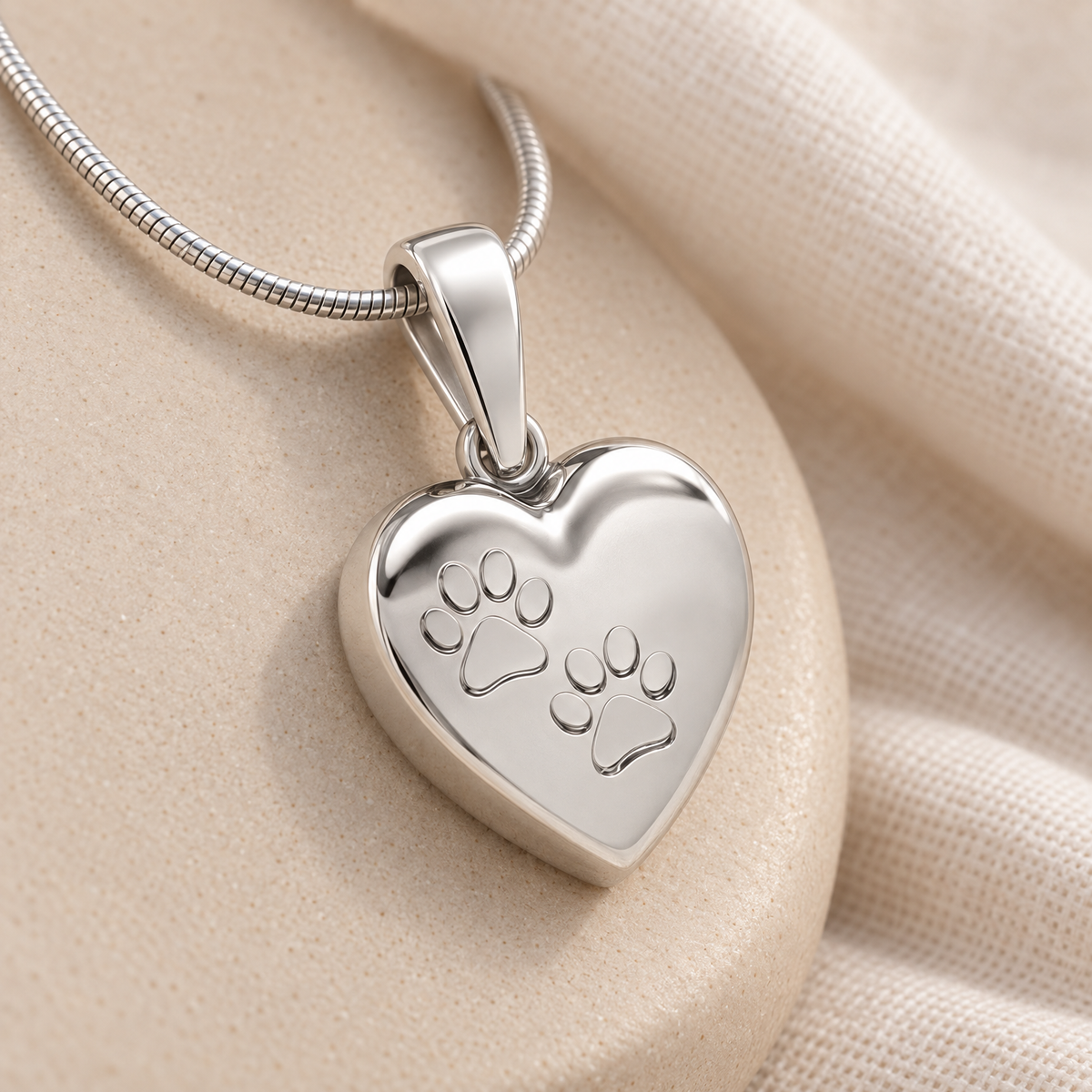 Sterling Silver Paws Heart Forever Sealed Memorial Jewelry — alternate view — evr20049ssfs
