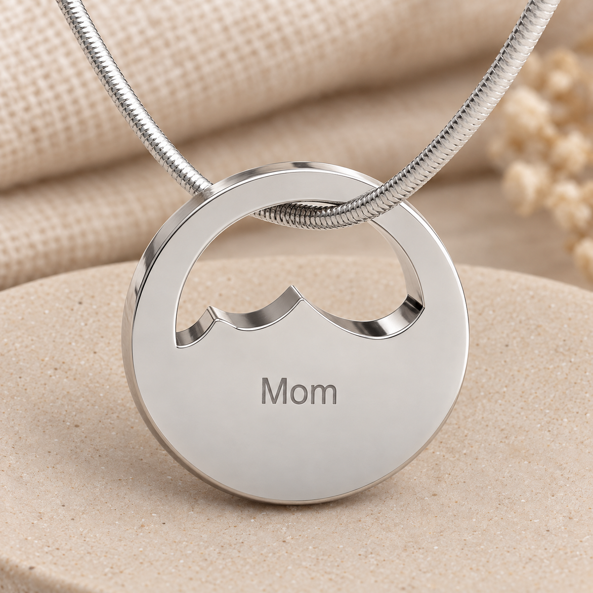 14K White Gold Appalachia Forever Sealed Memorial Jewelry — rear engraving — evr20006wgfs