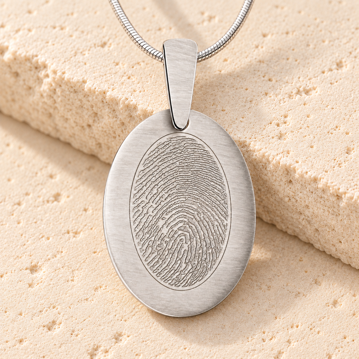 Stainless Steel Mirror Image Fingerprint Necklace — main — evr4791ss