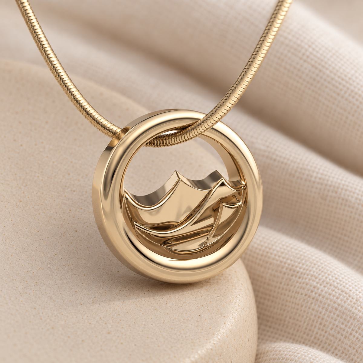 14K Gold Appalachia Forever Sealed Memorial Jewelry — alternate view — evr20006kgfs