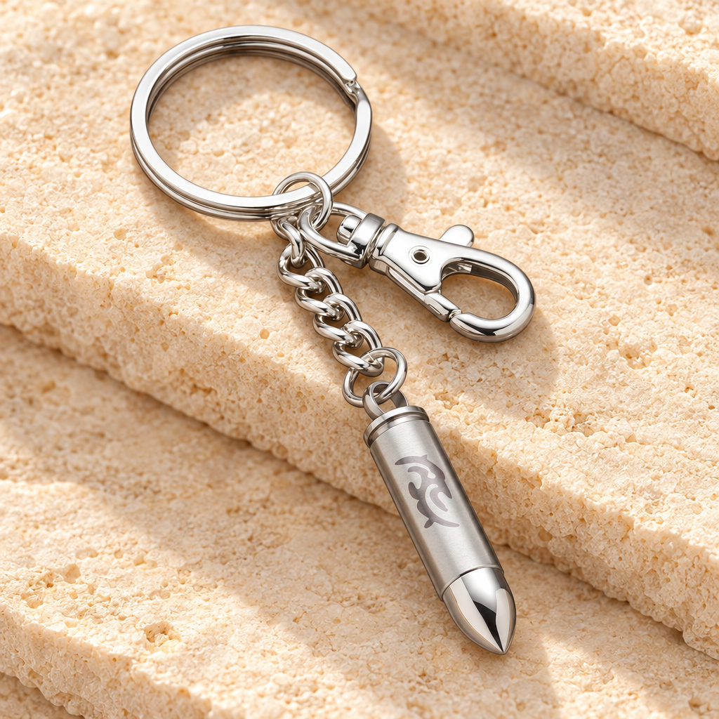 357 Magnum Tribal Bullet Keychain Funeral Jewelry — main — evr776