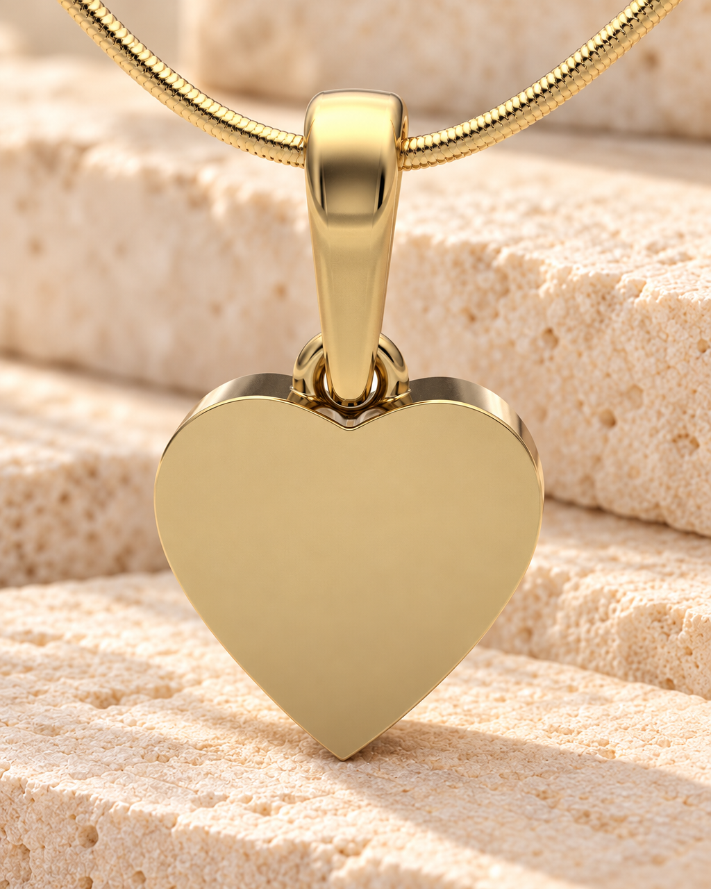 Gold Plated Serenity Heart Forever Sealed Cremation Jewelry — main — 20037gfs