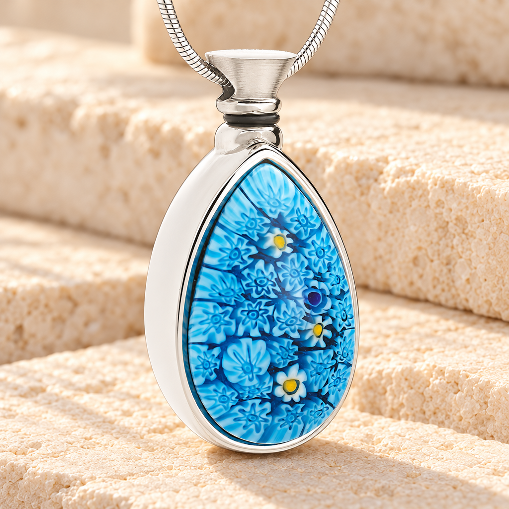 Boundless Blue Teardrop Cremation Jewelry — main — evr6147