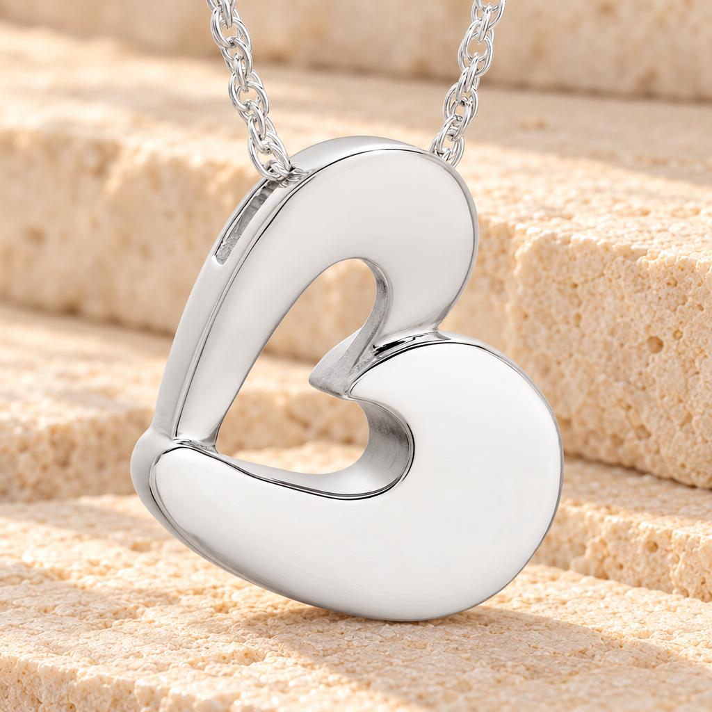 14k White Gold Fashion Heart Cremation Jewelry — main — evr677wg