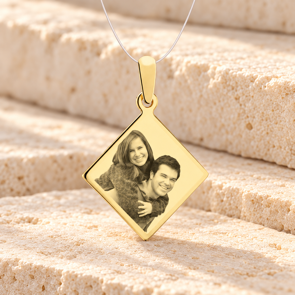 Diamond Photo Engraved Gold Plated over Stainless Guardian — main — evr7404g