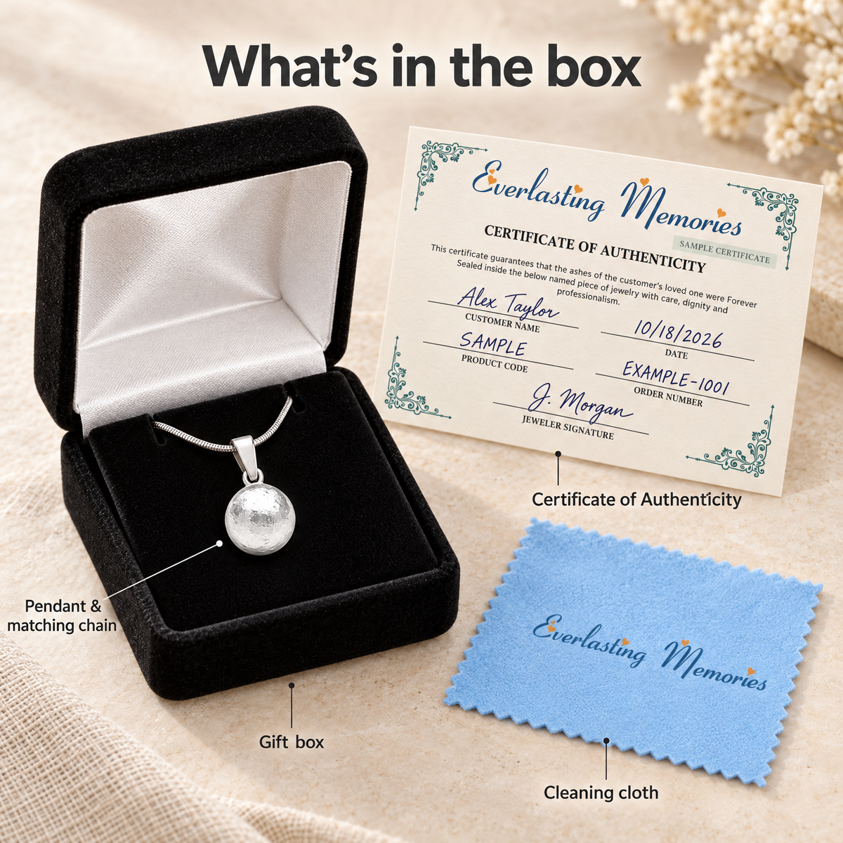 Across The Globe Forever Sealed Memorial Jewelry — whats in box — evr20030ssfs