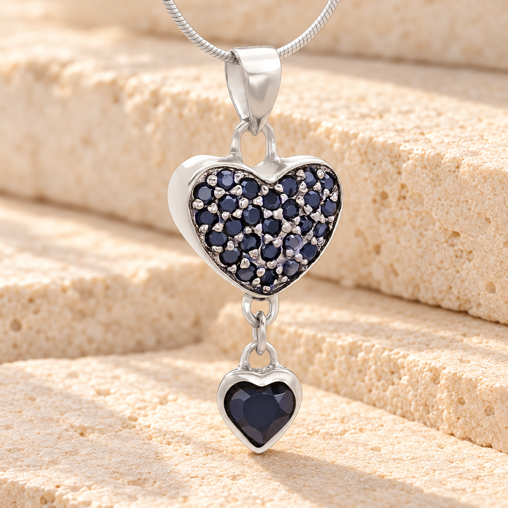 Silver Falling Heart Cremation Jewelry — main — evr6522ss