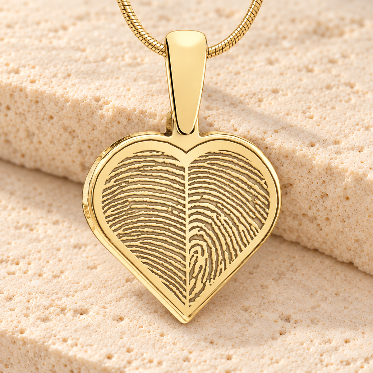 Solid 14k Gold Two Fingerprint Heart Fingerprint Necklace — main — evr4726kg