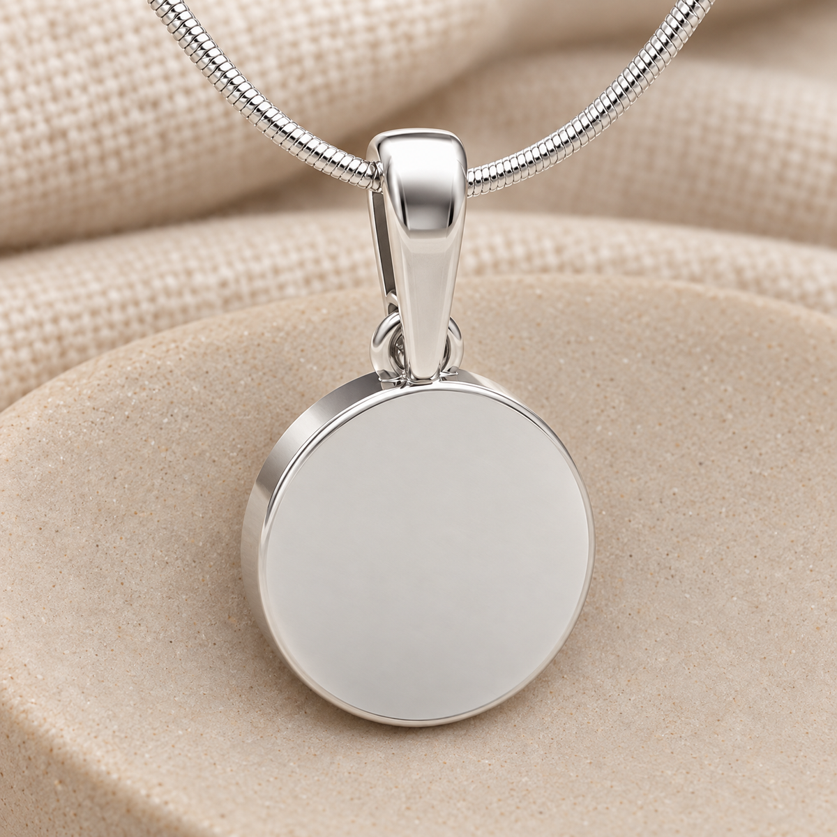 Circled Love Forever Sealed Memorial Jewelry — rear view — evr20032ssfs