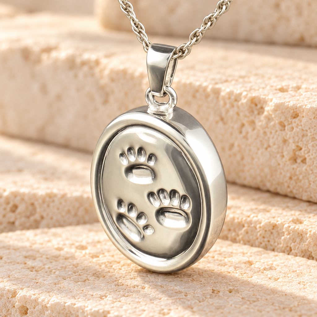Sterling Silver Remember Me Oval Ash Pendant — main — evr663ss