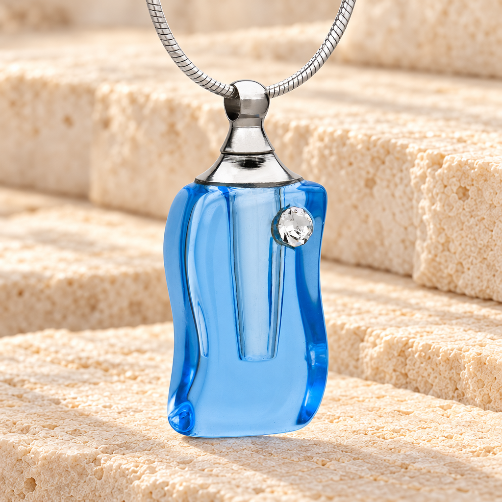 Glass Locket Cool Waters Urn Jewelry — main — evr2051