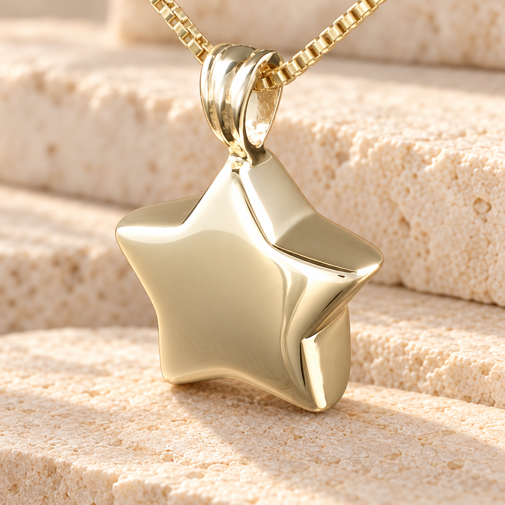 14K Gold Small Star Jewelry Urn — main — evr124kg