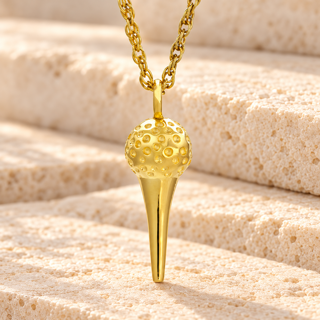 14K Gold Golf Tee Memorial Pendant — main — evr185kg
