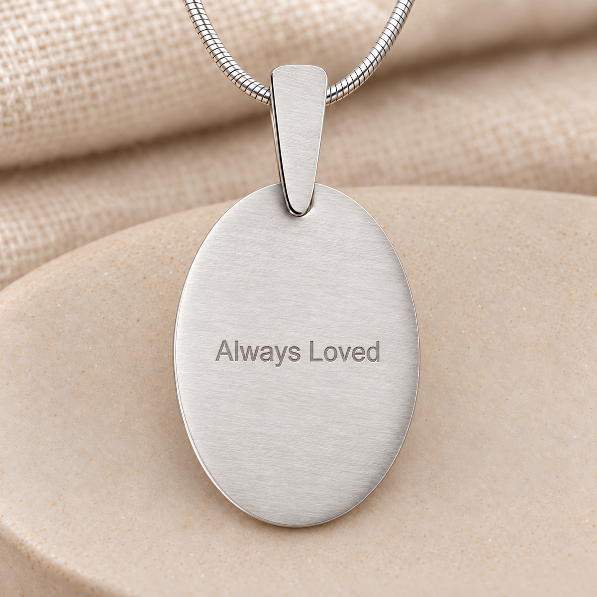 Stainless Steel Mirror Image Fingerprint Necklace — rear engraving — evr4791ss