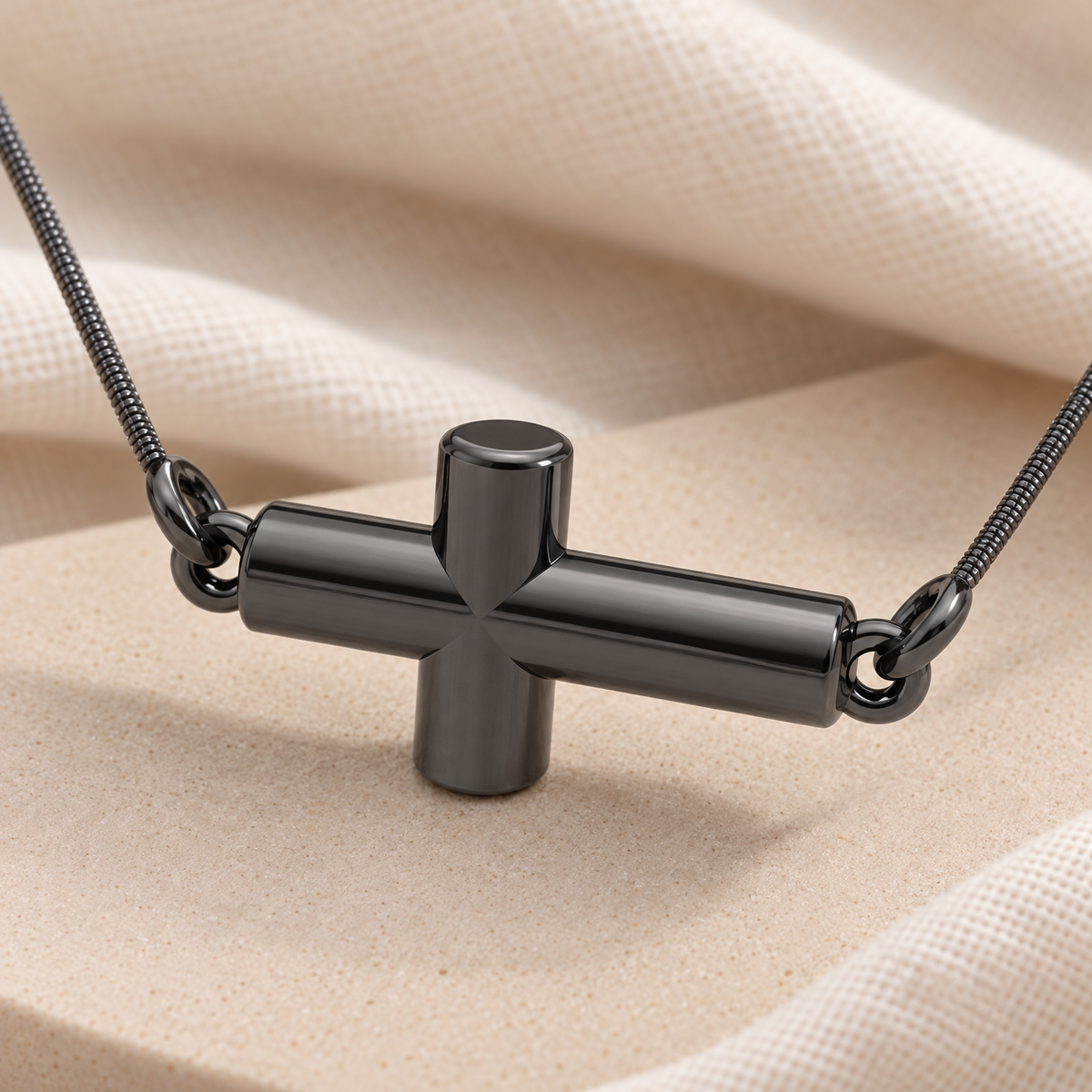 Black Plated Crossroads Forever Sealed Memorial Jewelry — alternate view — evr20003blfs