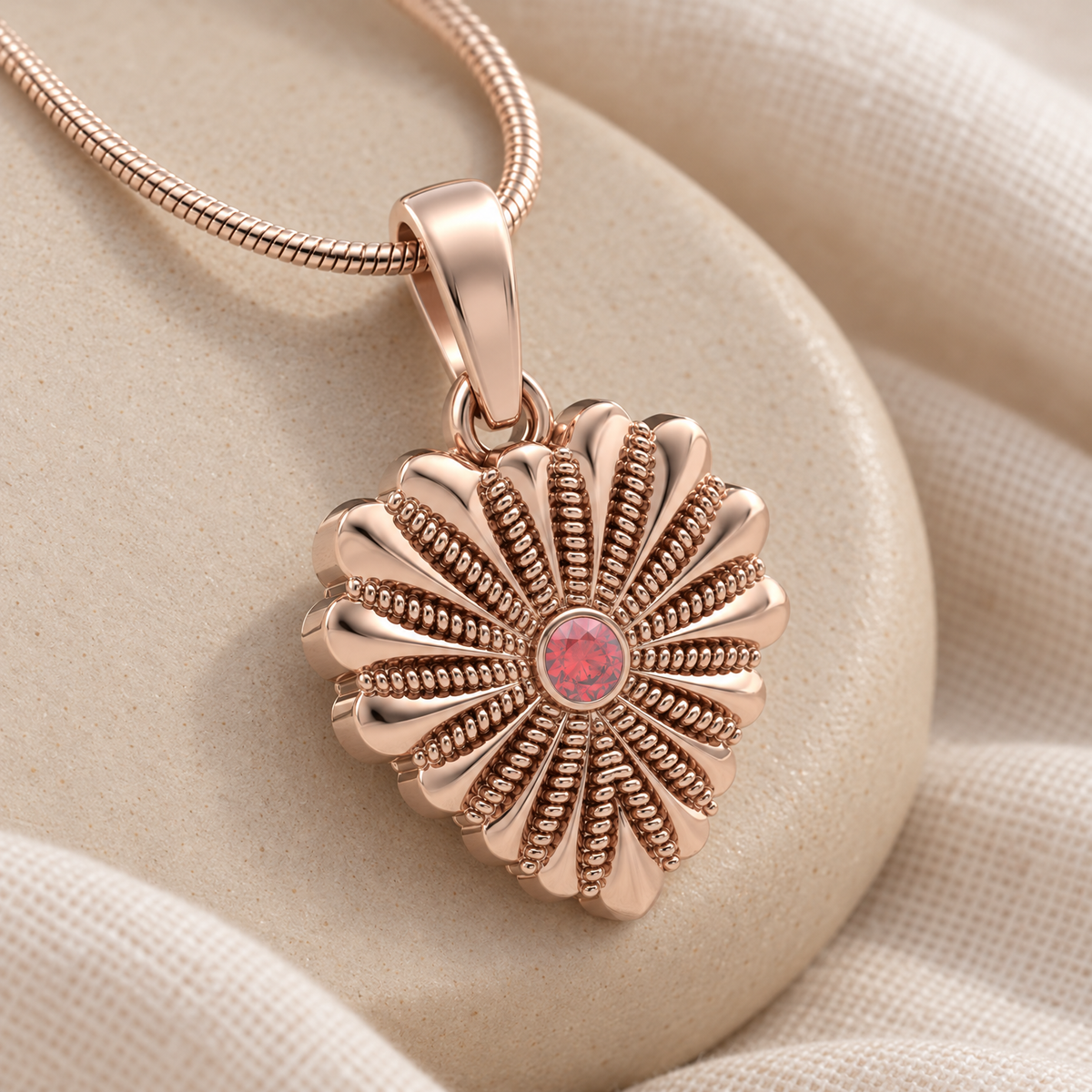 Rose Gold Plated Birthstone Knotted Heart Forever Sealed Memorial Jewelry — alternate view — evr20018rgfs