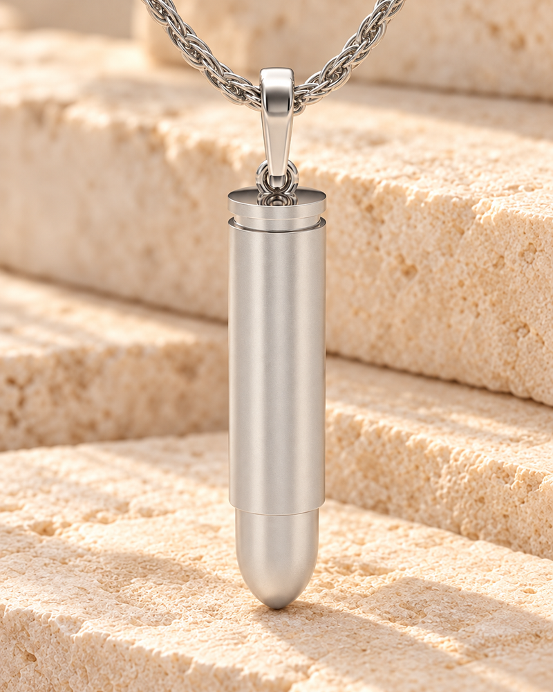 Sterling Silver Bullet Forever Sealed Memorial Jewelry