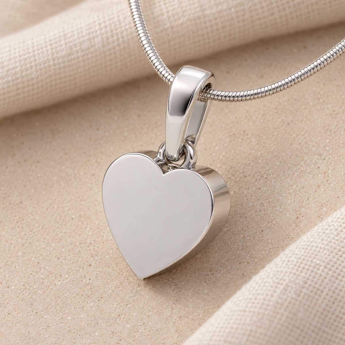 Sterling Silver Simple Heart Forever Sealed Cremation Jewelry — alternate view — evr6447ssfs
