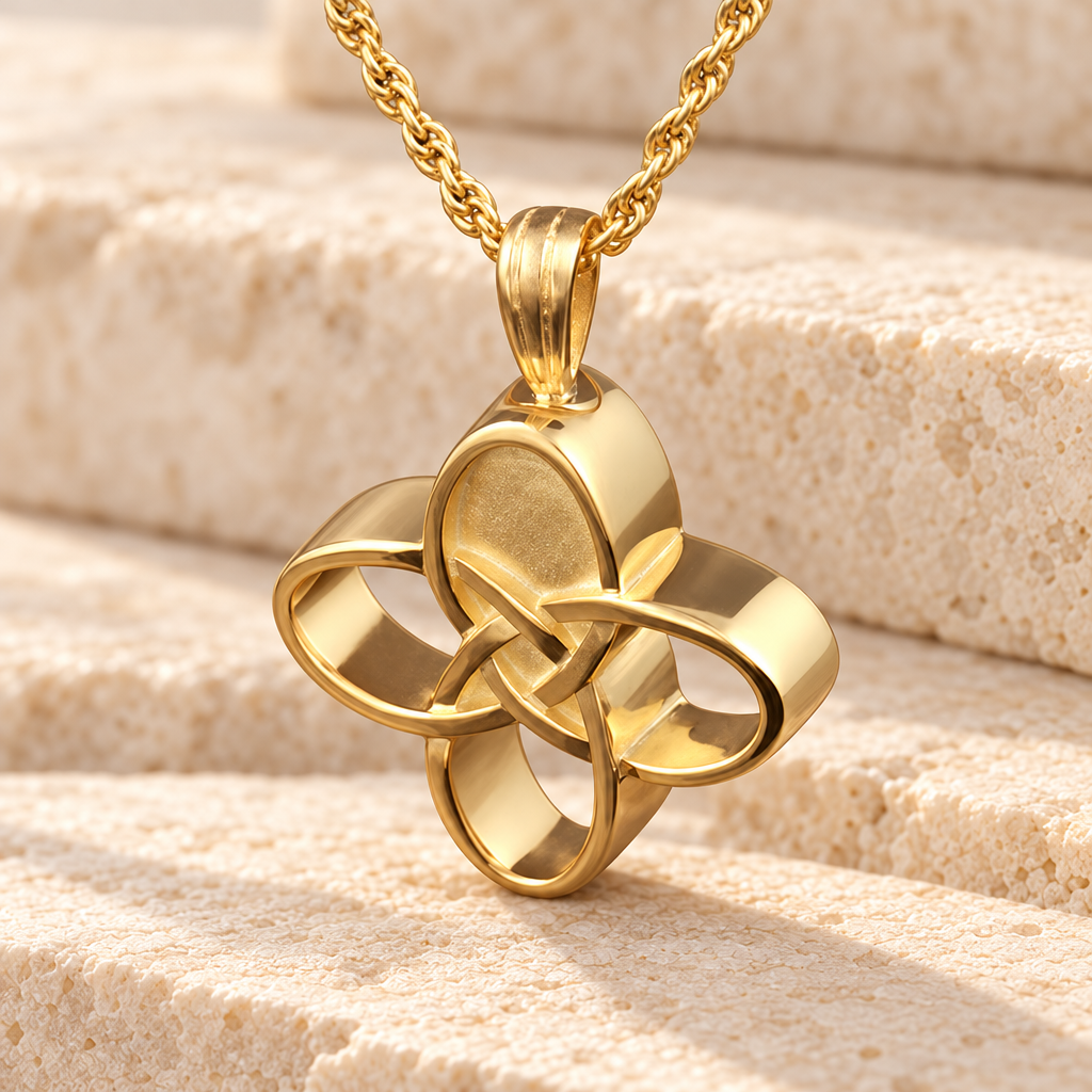 14k Gold Celtic Cherished Cross Urn Pendant — main — evr6036kg