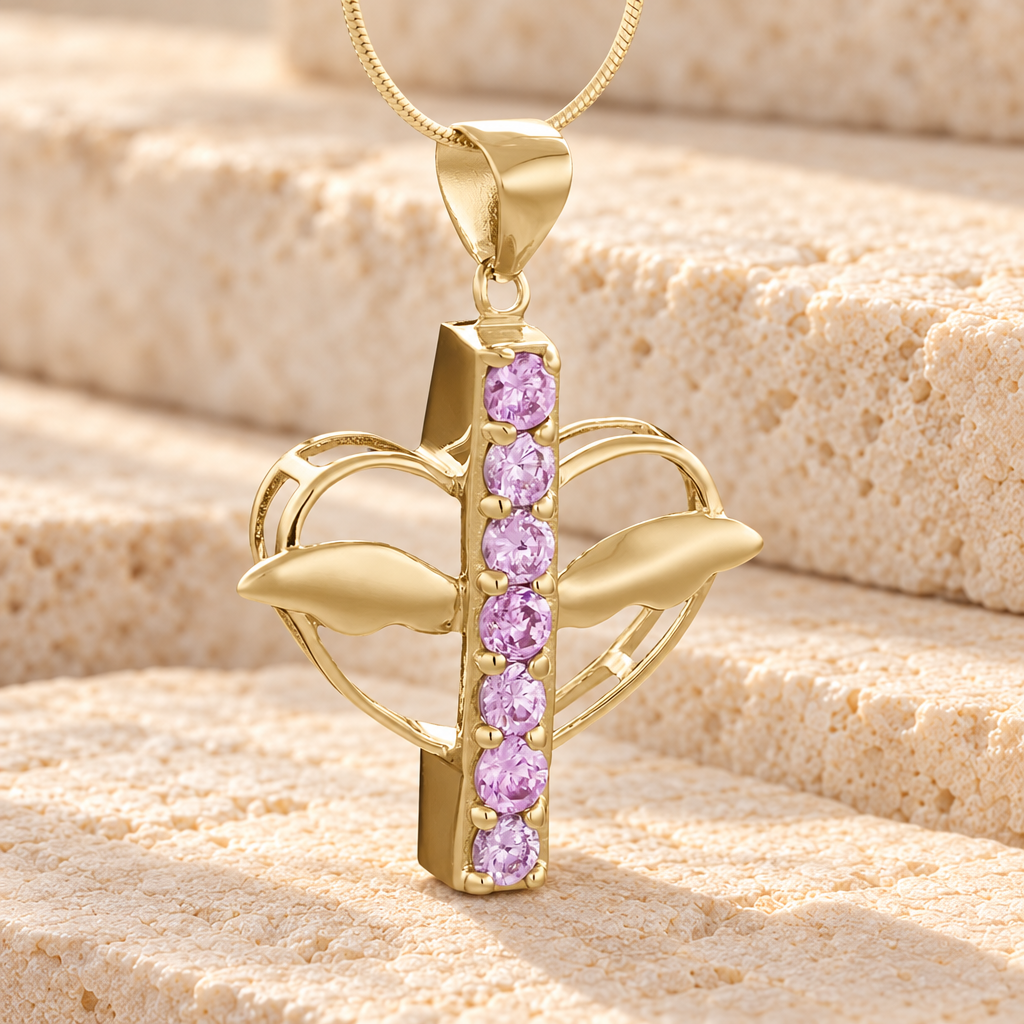 Gold Plated Joyful Feelings Cremation Jewelry — main — evr6105g