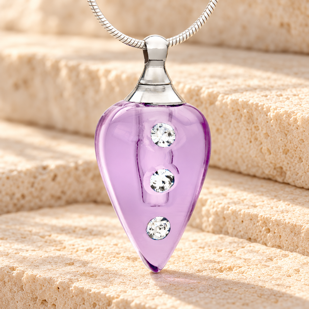 Glass Locket Violet Merriment Keepsake Pendant — main — evr2512