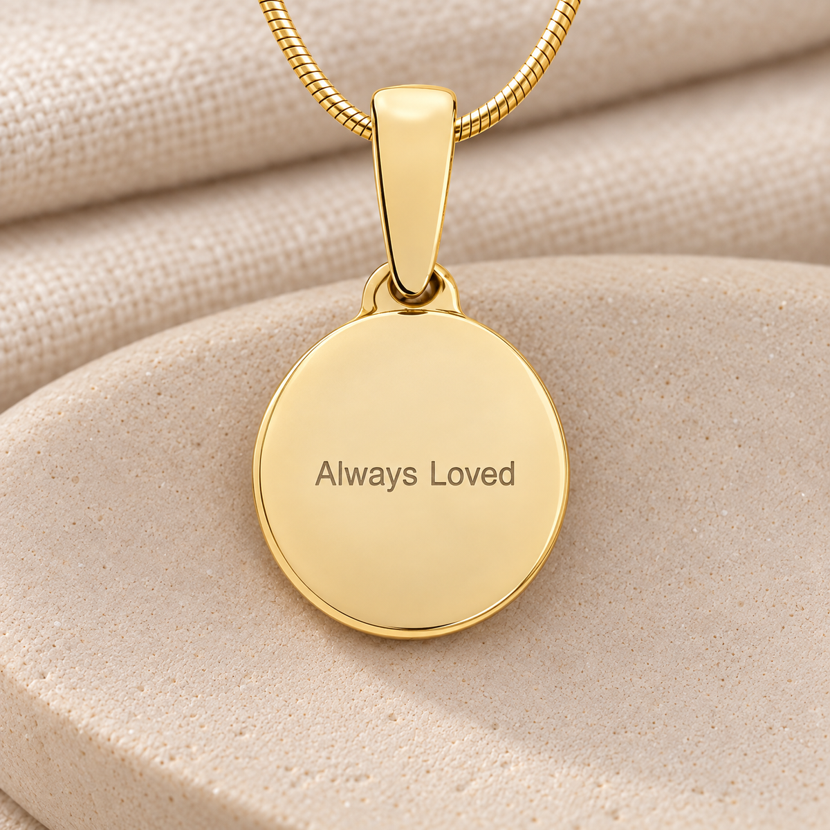 Love You To The Moon Gold Plated Fingerprint Necklace — rear engraving — evr4716g