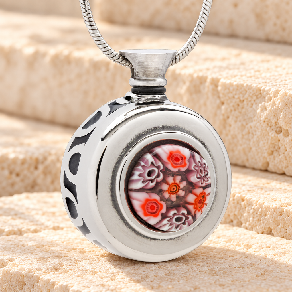 Pink Gentle Round Cremation Jewelry — main — evr6138p
