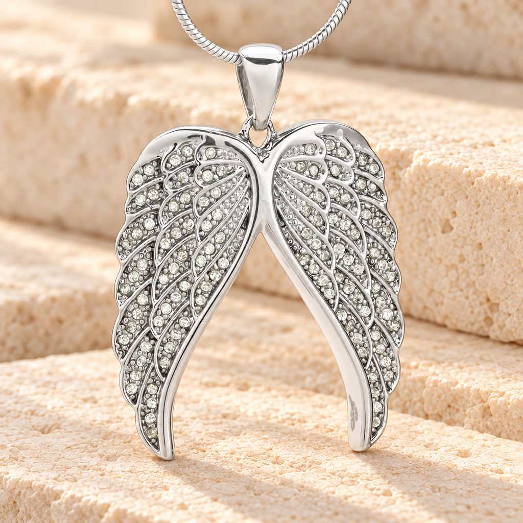 Sterling Spiritual Wings Memorial Jewelry — main — evr6609s
