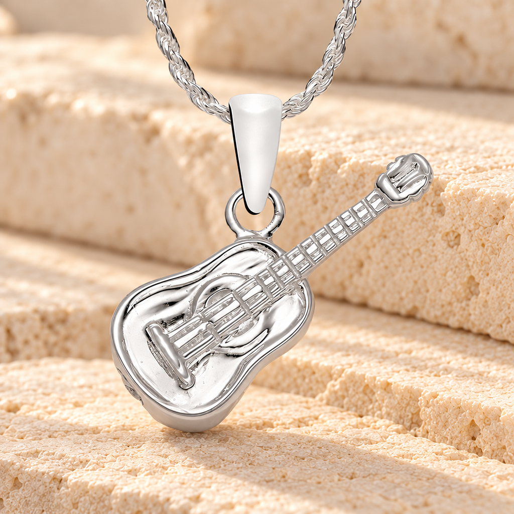 Sterling Silver Play Me A Tune Cremation Urn Pendant — main product image