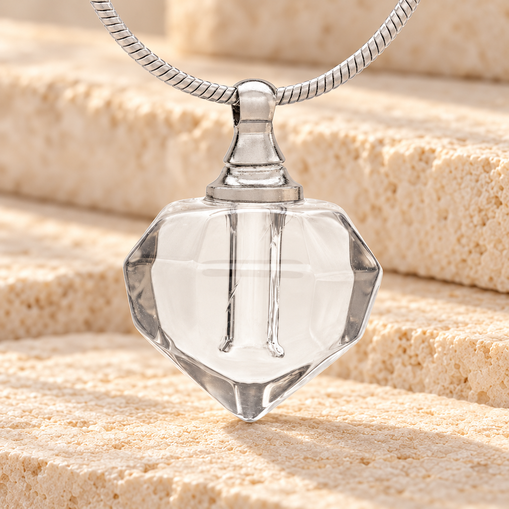 Glass Locket Clear Joyous Cremation Jewelry — main — evr2528cl