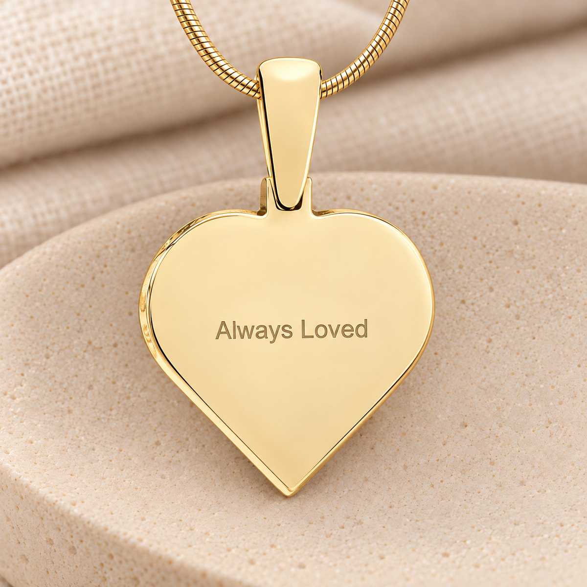 Solid 14k Gold Two Fingerprint Heart Fingerprint Necklace — rear engraving — evr4726kg