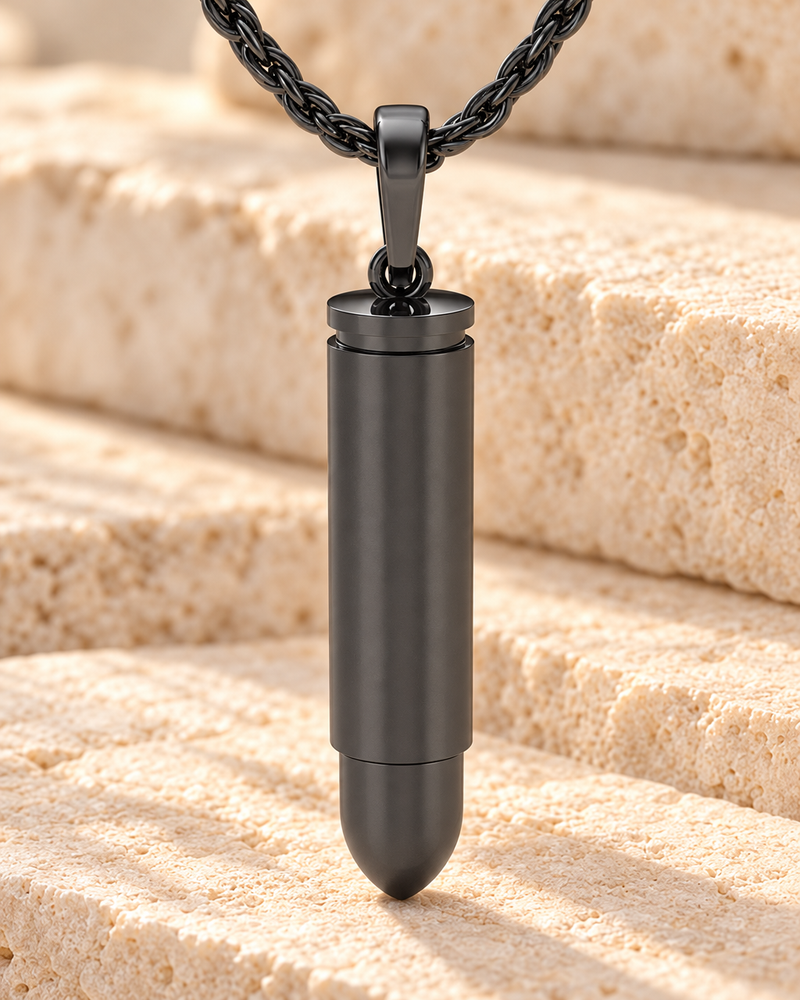 Black Bullet Forever Sealed Memorial Jewelry