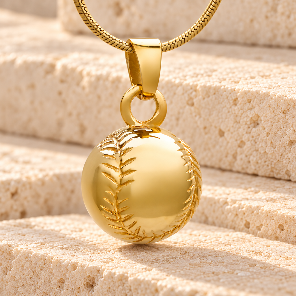 14K Gold Baseball Memorial Jewelry — main product image