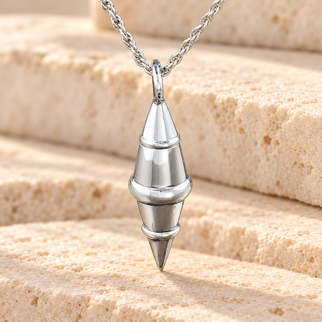 Sterling Silver Regal Cylinder Urn Necklace — main — evr859ss