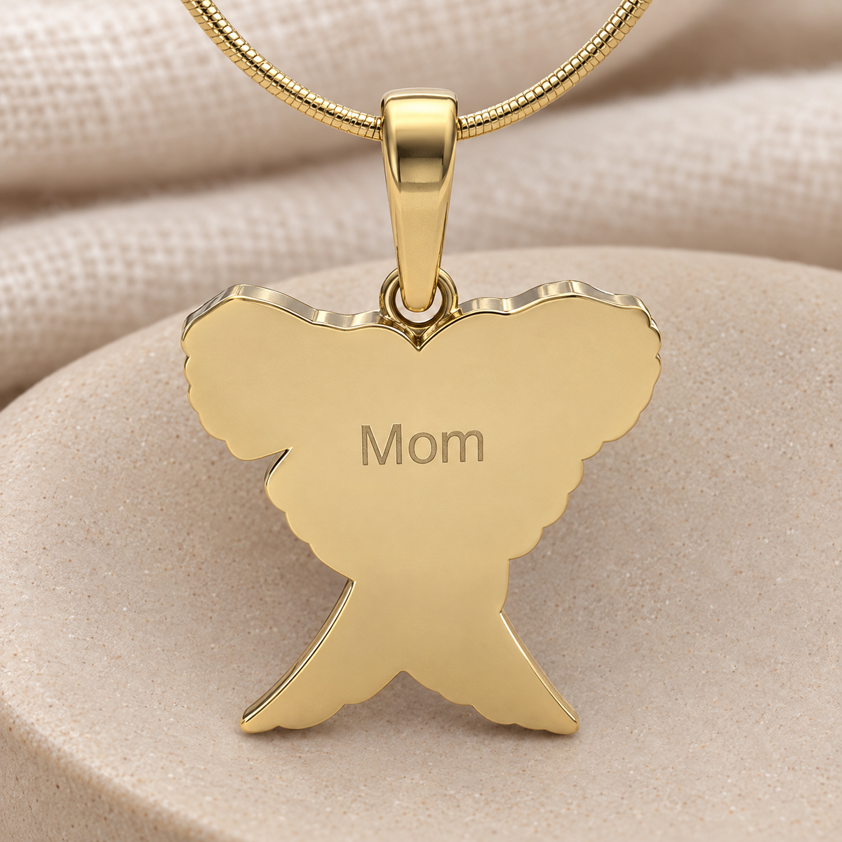 Gold Plated In Peace Forever Sealed Urn Pendant — rear engraving — evr6765gfs