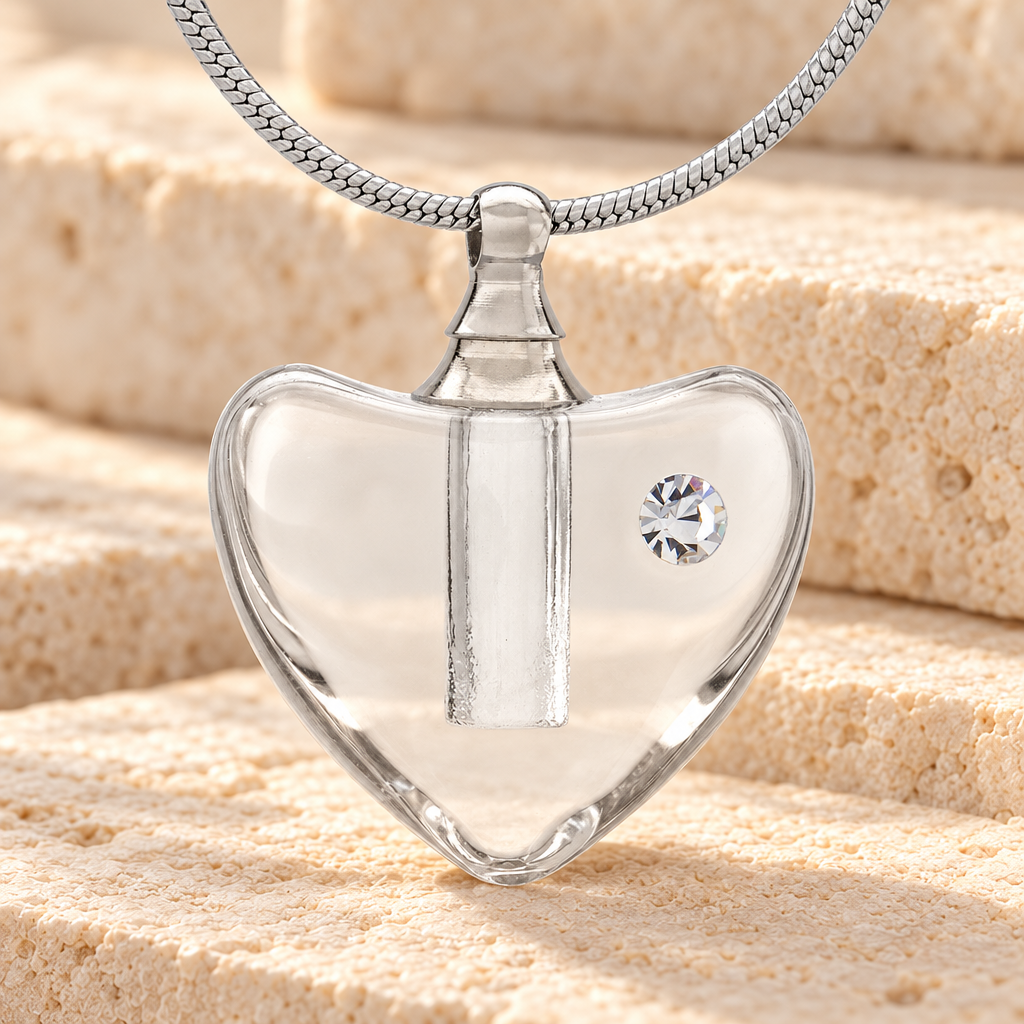 Glass Locket Clear Heartfelt Cremation Jewelry — main — evr2537cl