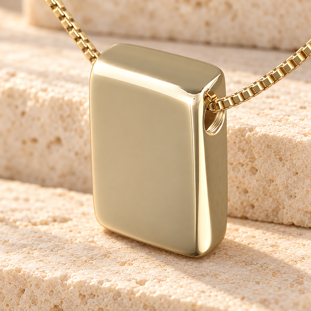 14K Gold Sliding Rectangle Memorial Locket — main — evr125kg