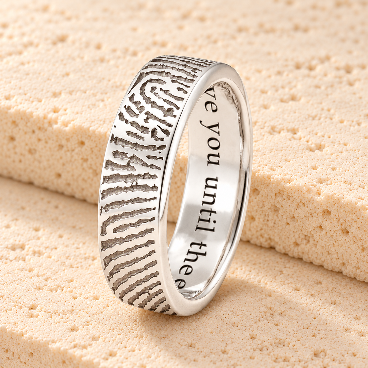 Standard Women's Sterling Silver Fingerprint Ring — main — evr30000s