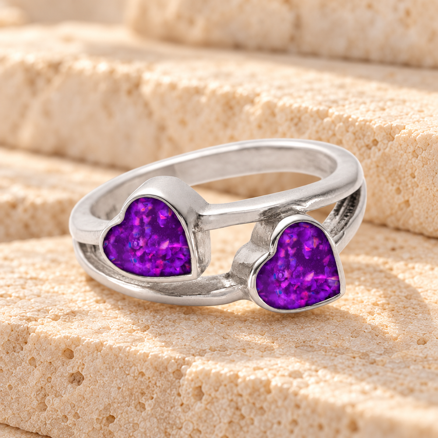 Women's Sterling Silver Thornley Ash Ring with Lilac Pearl Opal