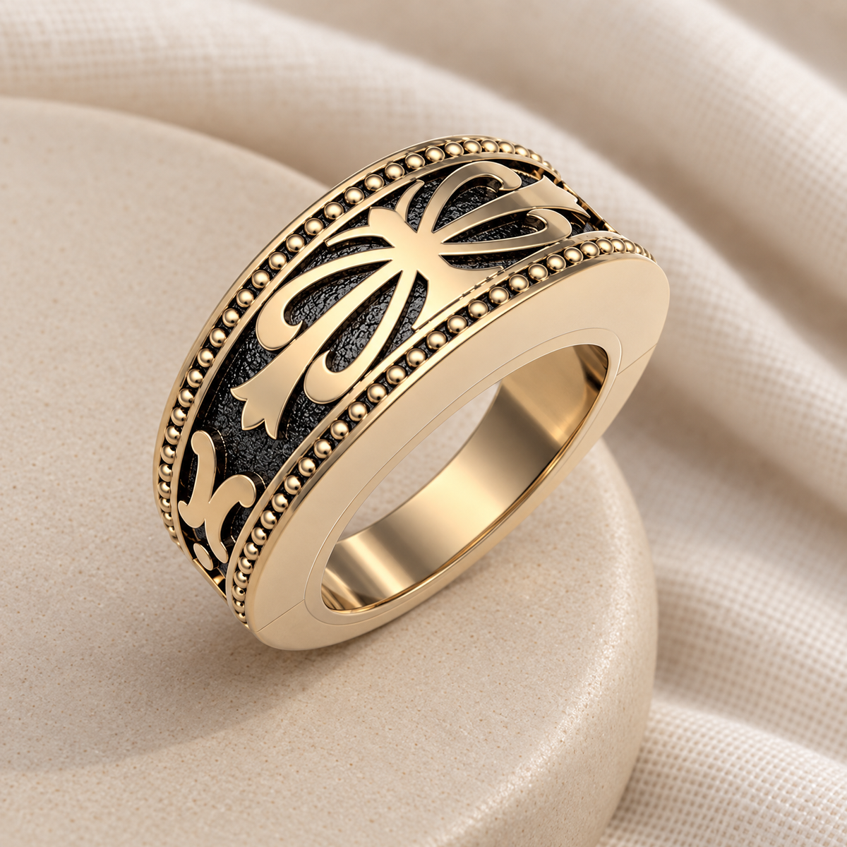 Solid 14K Yellow Gold Men's Royalty Forever Sealed Memorial Ring — alternate view — evr20081kgfs