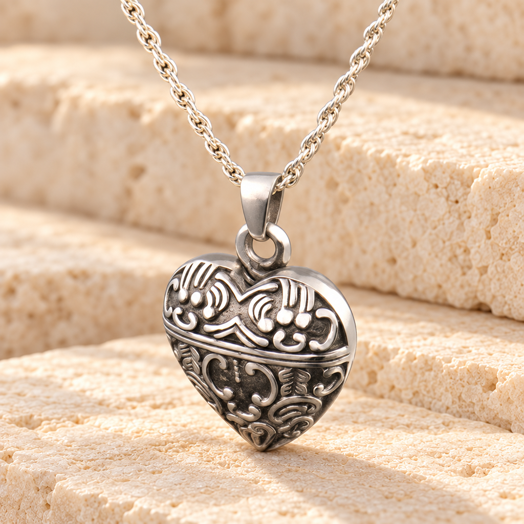 14k White Gold Expressive Heart Jewelry Pendant — main — evr6315wg