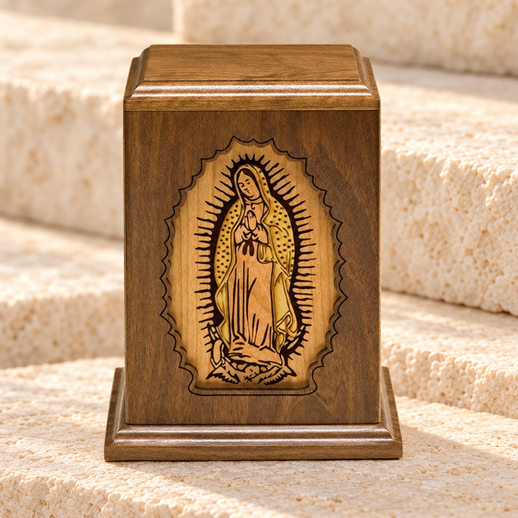 Our Lady Wood Urn — main — evr5089