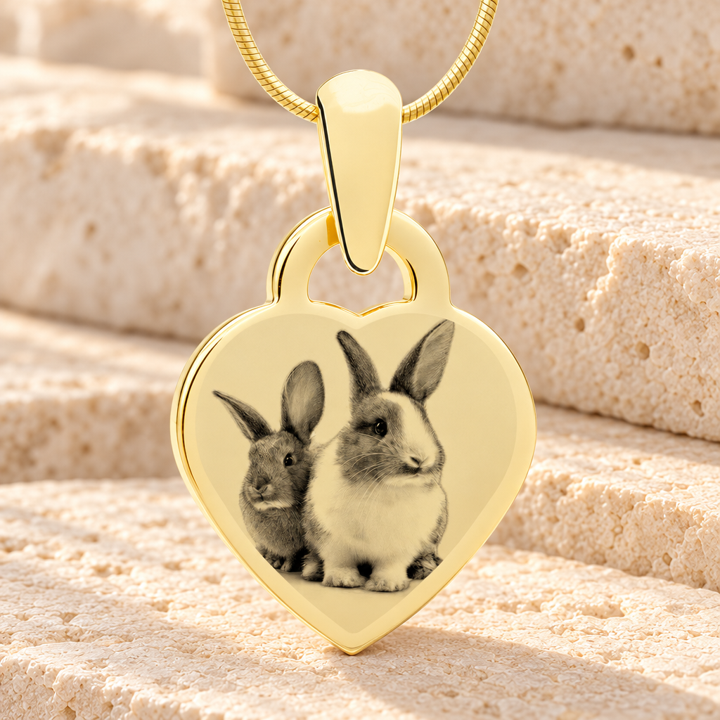 Small Heart Photo Engraved Gold Plated over Stainless Pet Keepsake — main — evr6562g